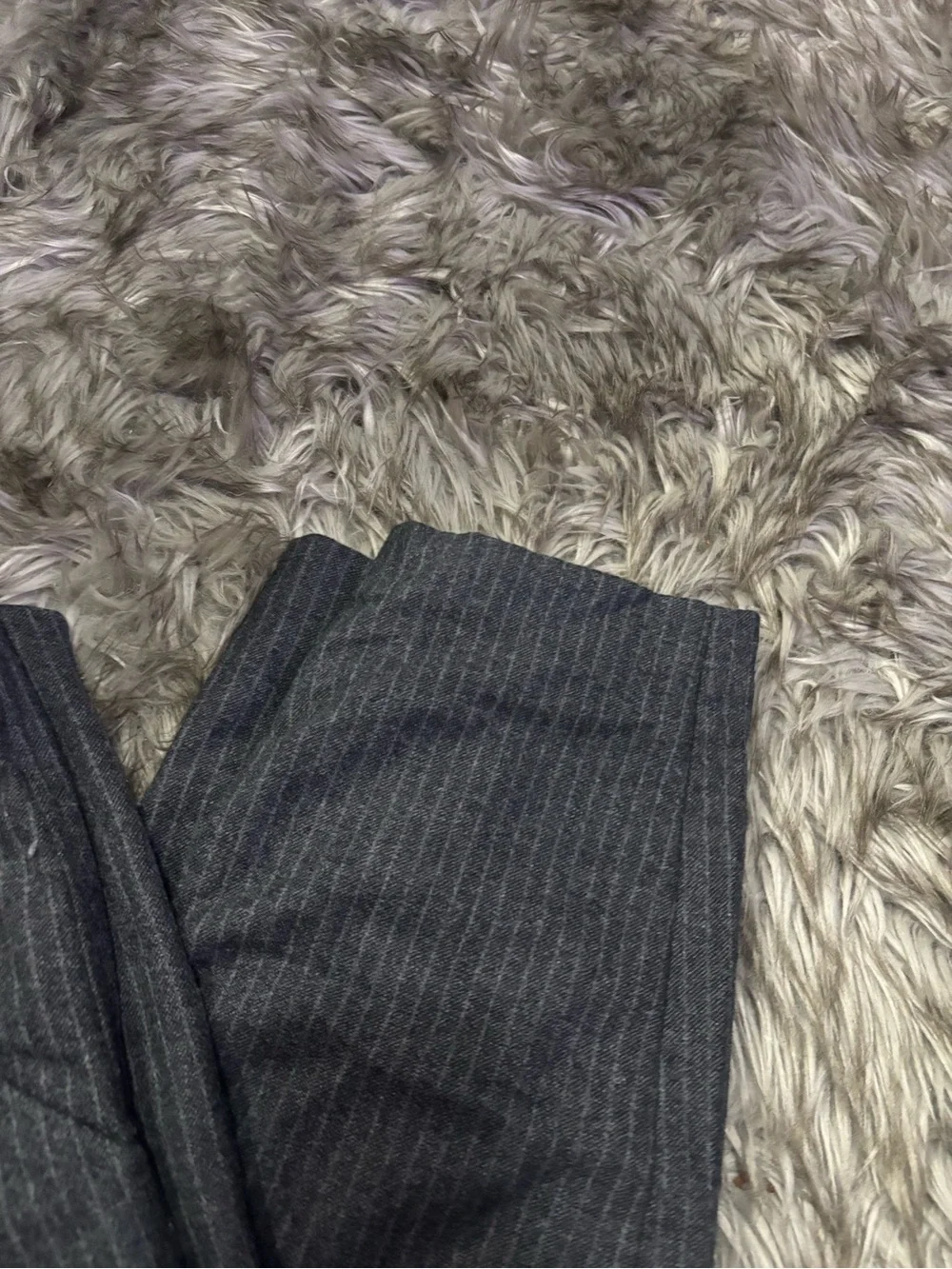 Aritzia Wilfred Chambery Pant Wool Cashmere Grey Stripe Size 10 - Picture 3 of 7